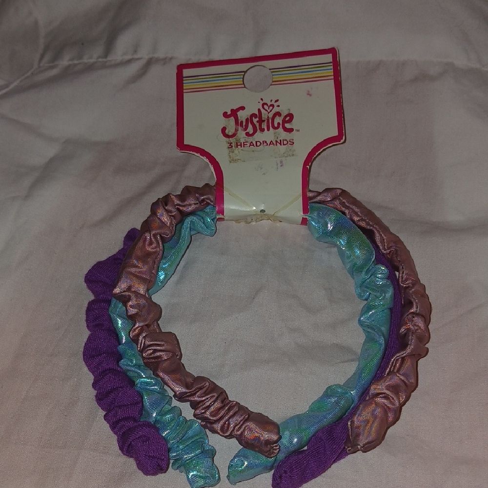 Justice Multicolor Headbands 3 in set NIP